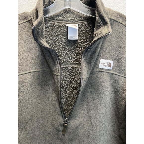 The North Face Mens XL Olive Green Half-Zip Sweater Fleece Pullover With Sleeve - Picture 2 of 9